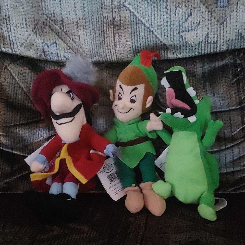 Disney Peter Pan Plush Trio - Red, Green, Black